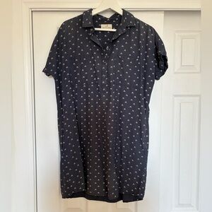 Marine Layer Navy Short Sleeve Shirt Dress